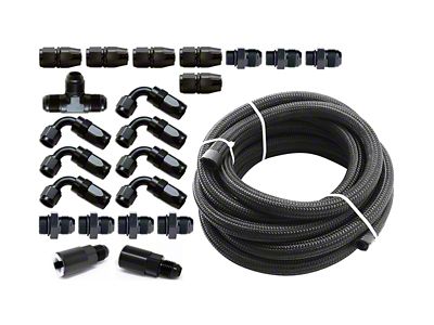 Torque Solution Braided Fuel Line Kit for -6 Aeromotive FPR: - TS-SU-6FLK-AM
