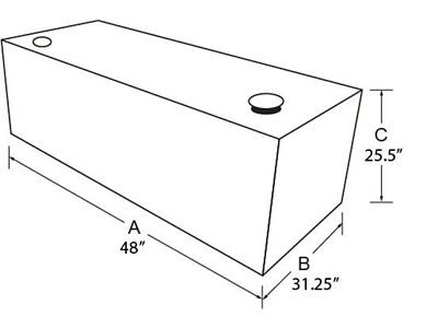 Tradesman Aluminum L-Shape Liquid Storage Tank Combo 48in. / 80 - 3290