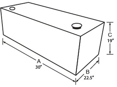 Tradesman Aluminum Rectangular Liquid Storage Tank 55 Gallon Capacity - 3155