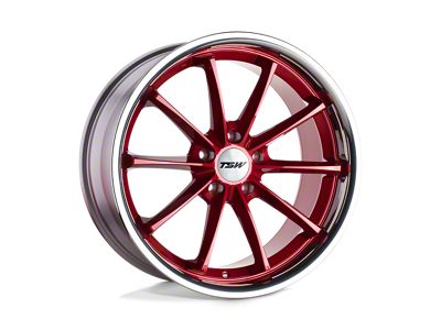 TSW Sweep Candy Red with Stainless Lip Wheel; 18x8.5; 40mm Offset; 5x114.3mm Bolt Pattern; 76.10mm Hub Bore