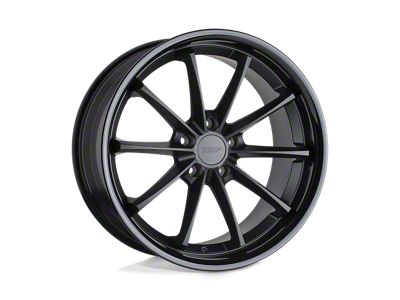 TSW Sweep Matte Black with Gloss Black Lip Wheel; 19x8.5; 40mm Offset