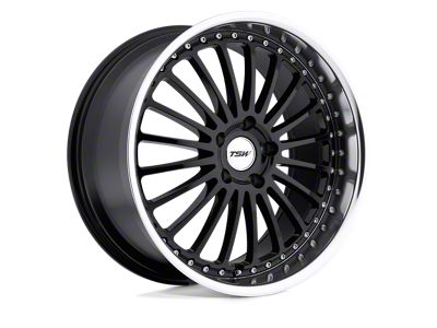 TSW Silverstone Gloss Black with Mirror Cut Lip Wheel; 20x10; 54mm Offset
