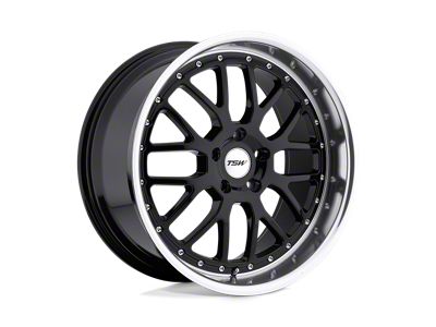 TSW Valencia Gloss Black with Mirror Cut Lip Wheel; 20x10; 20mm Offset