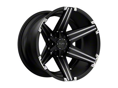Tuff A.T. T12 Satin Black with Milled Spokes Wheel; 24x11; -45mm Offset