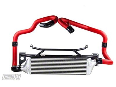 Turbo XS FMIC 2015-2017 Subaru STi - Wrinkle Red Pipes - STI15-FMIC-RED