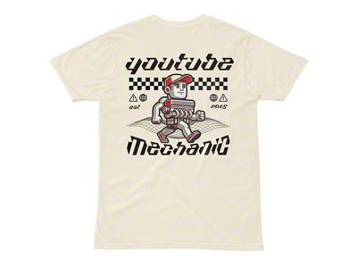 Throtl Youtube Mechanic Short Sleeve T-Shirt; Natural