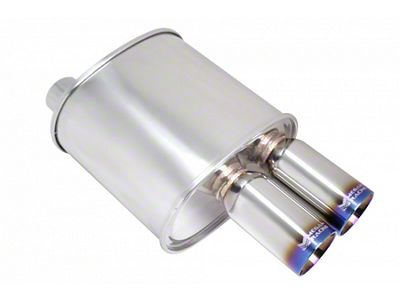 Megan Racing Universal Exhaust F-RT Dual Burnt Tip Muffler - MR-MU-FRT-2-VO