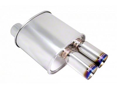 Megan Racing Universal Exhaust F-RT Turbo Dual Burnt Tip Muffler - MR-MU-FRT-2T-VO - MR-MU-FRT-2T-VO
