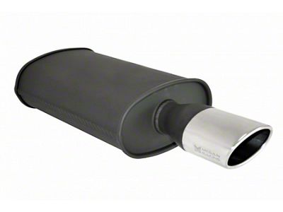 Megan Racing Universal Exhaust O-ST Muffler Black Single Oval Tip - MR-MU-OST-B - MR-MU-OST-B