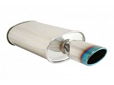 Megan Racing Universal Exhaust O-ST Muffler Single Oval Burnt Tip - MR-MU-OST-2 - MR-MU-OST-2