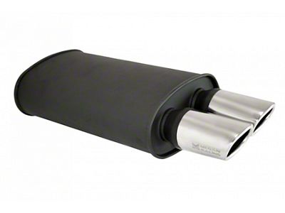 Megan Racing Universal Exhaust O-VA Muffler Black Dual Oval Tips - MR-MU-OVA-B - MR-MU-OVA-B