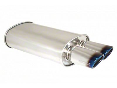 Megan Racing Universal Exhaust O-VA Muffler Dual Oval Burnt Tips - MR-MU-OVA-2