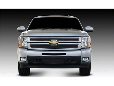T-REX Grilles Upper Class Series Mesh Grille; Small Mesh; Mild Steel; Black; 2 Pc; Overlay; - 51110