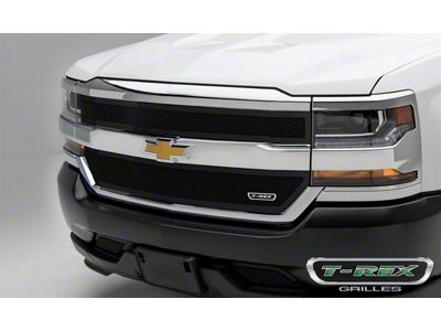 T-REX Grilles Upper Class Series Mesh Grille; Small Mesh; Mild Steel; Black; 2 Pc; Overlay; - 51128