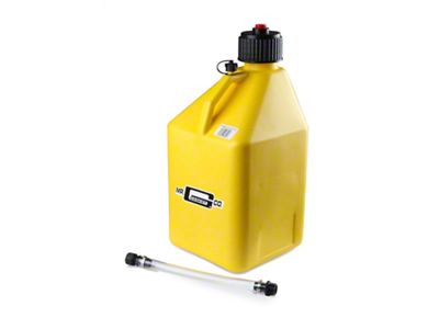 Mr. Gasket Utility Jug; w/Filler Hose; 5 Gallon; Yellow; Plastic; - 36951G