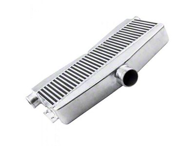 Aluminum Twin Turbo Intercooler with 2.50-Inch Inlet/3-Inch Outlet; 28-Inch x 12-Inch x 2.50-Inch (Universal; Some Adaptation May Be Required)