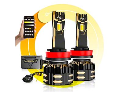 GX Bi-Color Smart Series Switchback LED Headlight Bulbs with Bluetooth App Control; H11/H9/H8
