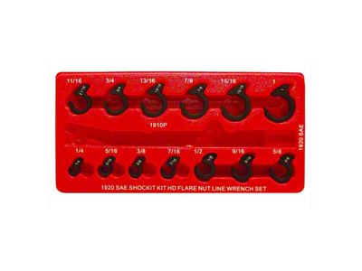 Milton Kentucky Kicker Shockit SAE Line Wrench Set for Automotive Hydraulic Line Fittings; 13-Piece