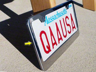 License Plate Frame; Stainless Steel