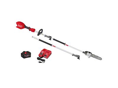 Milwaukee Tool M18 FUEL 18V 10-Inch Brushless Cordless Battery Powered Pole Saw Kit Quik-Lok Attachment Capability and 8.0 Forge Battery
