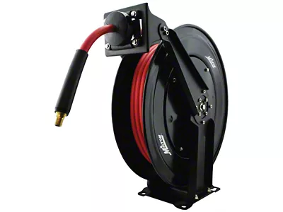 Milton Steel Dual Arm Auto-Retractable Air Hose Reel with 1/2-Inch x 50-Foot Rubber Hose