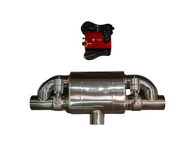 Valvetronic Designs Off Road Universal Valved T-Style Muffler; 2.50-Inch (Universal; Some Adaptation May Be Required)