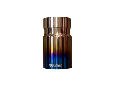 Valvetronic Designs Universal Single Exhaust Tip; 4-Inch; Raw Burnt Titanium (Fits 3-Inch Tail Pipe)
