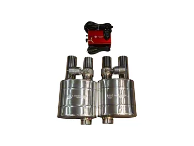 Valvetronic Designs Universal Valved Single Inlet/Dual Outlet Mufflers; 2.50-Inch; Pair (Universal; Some Adaptation May Be Required)