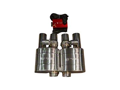 Valvetronic Designs Universal Valved Single Inlet/Dual Outlet Mufflers; 3-Inch; Pair (Universal; Some Adaptation May Be Required)
