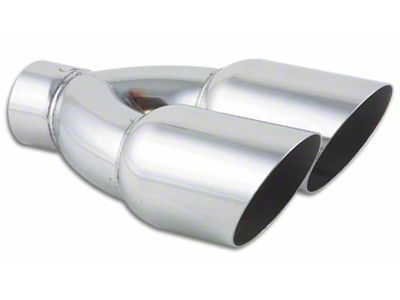 Vibrant Performance Dual 3.5in Round SS Exhaust Tip Single Wall Angle - 1333