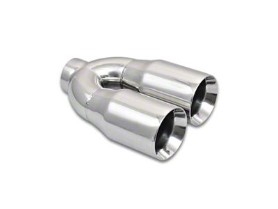 Vibrant Performance Straight Cut Dual Round Exhaust Tip; 3.50-Inch; Polished (Fits 2.50-Inch Tailpipe)
