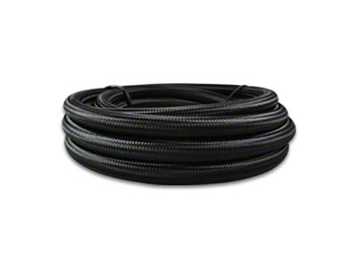 Vibrant Performance Nylon Braided PTFE Lined Flex Hose; -8AN; 20-Foot; Black