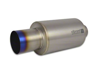 Vibrant Performance Titanium Muffler w/Straight Cut Burnt Tip 3.5in Inlet / - 17564