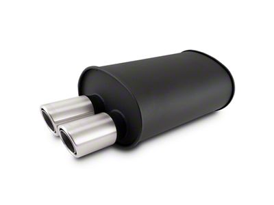 Vibrant Performance Streetpower Flat Blk Muffler 9.5x6.75x15in Body 2.5in Inlet ID - 12315