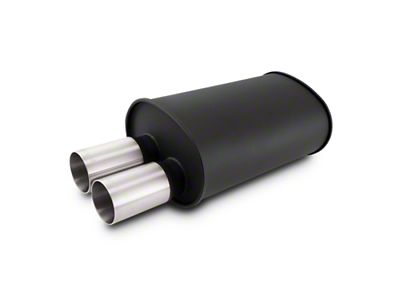 Vibrant Performance Streetpower Flat Blk Muffler 9.5x6.75x15in Body Inlet ID 3in - 12326