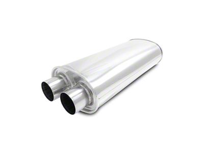 Vibrant Performance Streetpower Oval Muffler 2.50in Dual Inlet/Outlet 18in Body Length - 10538