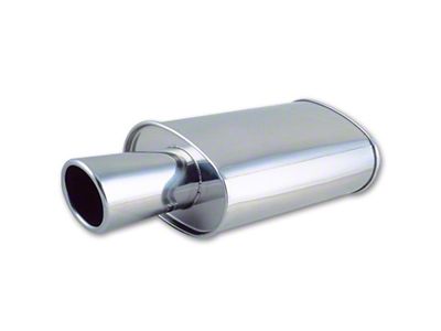 Vibrant Performance StreetPower Oval Muffler with 4in Round Tip Angle Cut - 1046