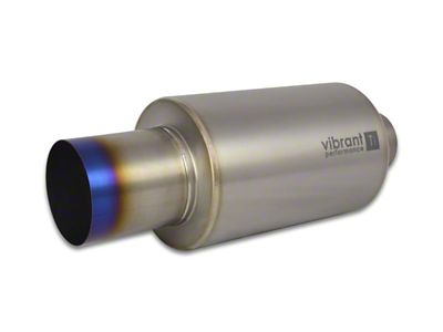 Vibrant Performance Titanium Muffler w/Straight Cut Burnt Tip 2.5in. Inlet / - 17560