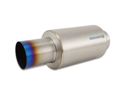 Vibrant Performance Titanium Muffler w/Straight Cut Burnt Tip 4in Inlet / - 17566