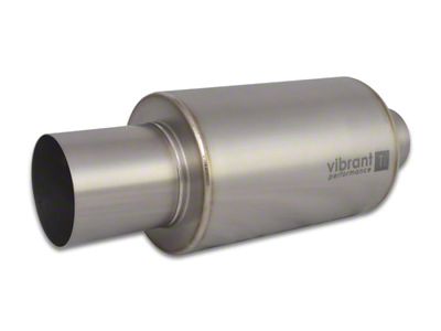 Vibrant Performance Titanium Muffler w/Straight Cut Natural Tip 3.5in Inlet / - 17565