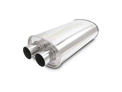Vibrant Performance Universal Streetpower 2.25in Stainless Steel Dual In-Out Oval Muffler - 10534
