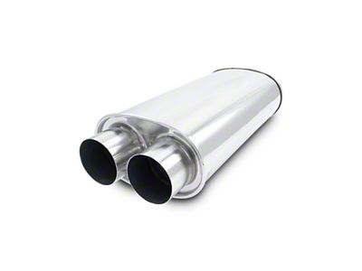 Vibrant Performance Universal Streetpower 2.5in Stainless Steel Dual In-Out Oval Muffler - 10535