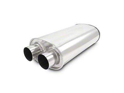 Vibrant Performance Universal Streetpower 3in Stainless Steel Dual In-Out Oval Muffler - 10536