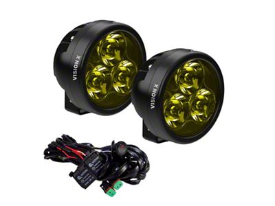Vision X 3.50-Inch Cannon Race Series 3 LED Driving Light Kit; Yellow; Spot Beam (Universal; Some Adaptation May Be Required)