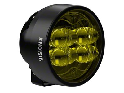 Vision X 3.50-Inch Cannon Race Series 4 LED Fog Light; Yellow (Universal; Some Adaptation May Be Required)