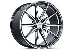 Vossen HF-3 Gloss Graphite with Polished Spokes Wheel; 19x9.5; 40mm Offset; 5x114.3mm Bolt Pattern; 73.10mm Hub Bore (04-14 Impreza WRX STI, WRX STI Limited)