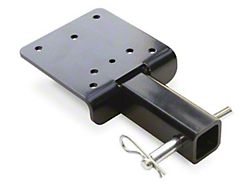 WARN 2-inch Receiver Winch Hitch Adapter Mounting Plate; Black 