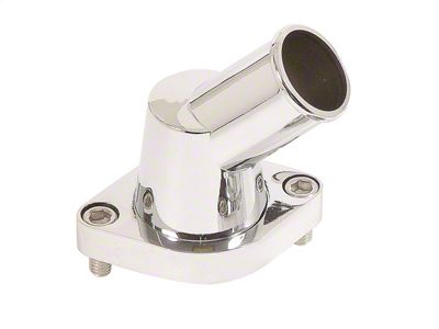 Mr. Gasket Water Neck; Chromed Aluminum; 45 deg. Bend; Swivel; - 9141G