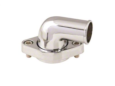 Mr. Gasket Water Neck; Chromed Aluminum; 90 deg. Bend; Swivel; - 9142G