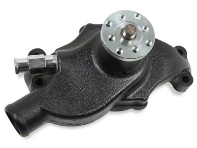 Mr. Gasket Water Pump; 0.625 in. Pulley Pilot; High Volume Flow; Short Style; Black Finish; - 7011BG